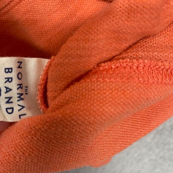 The Normal Brand Shirt Mens Medium Orange Quarter Zip Mock Neck Cotton Active - Picture 6 of 9